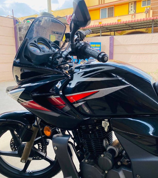 Motorcycle being serviced at Sunrise Motor Works